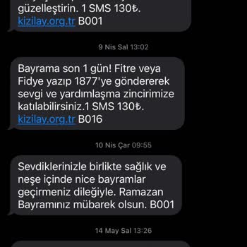 Türk Kızılay Kapattığım Halde Israrla Mesajlara Devam Ediyor