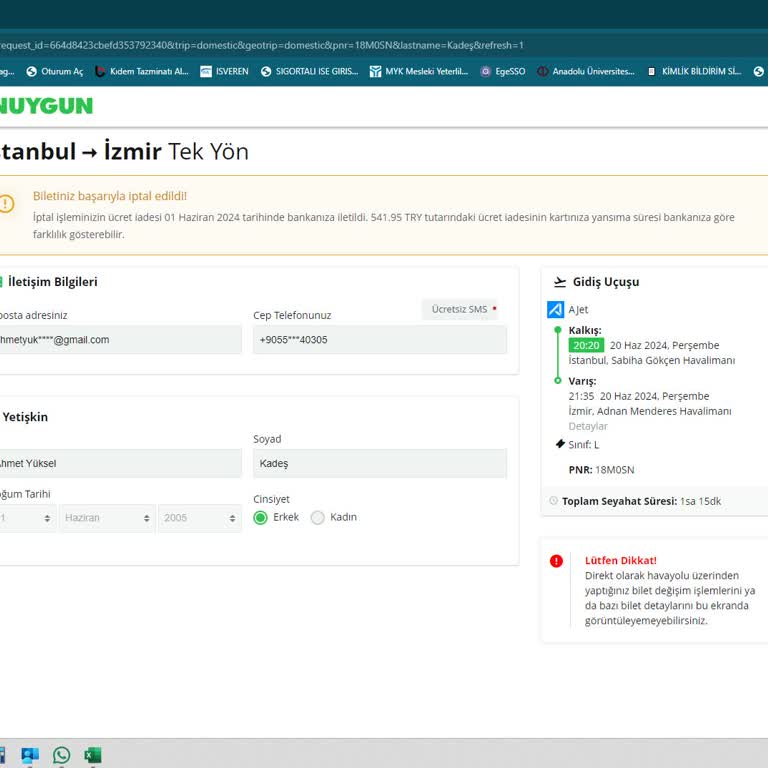 Anadolu Jet Uçak Bileti İptalinde Haksız Kazanç Elde Ediyor
