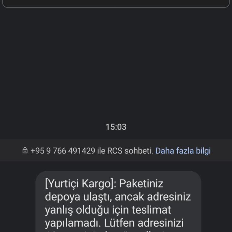 Kargo Bilinmeyen Numaradan Gelen SMS