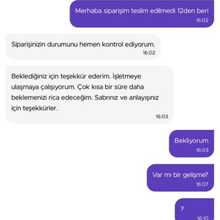 Getir Canlı Destek'in Asla Cevap Vermemesi