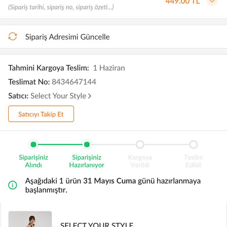 Trendyol Select Your Style Teslimat Sorunu