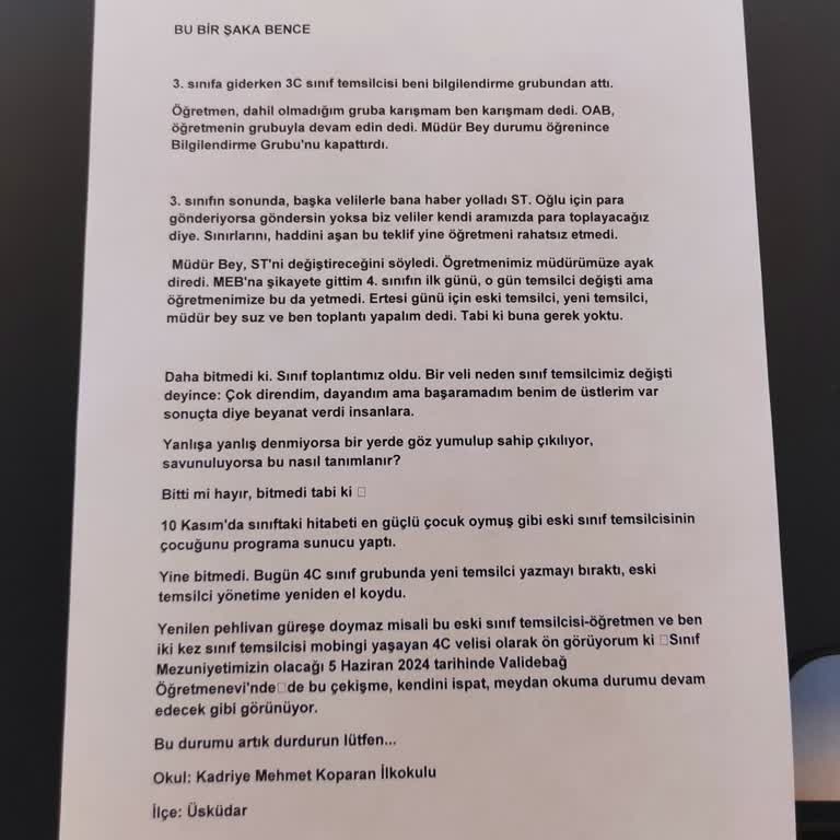 Milli Eğitim Bakanlığı (MEB) Görevden Alınan Sınıf Temsilcisinde Bu Israr Neden?