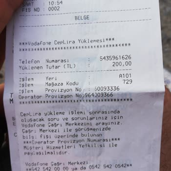 A101 TL Yüklemesi Telefona Gelmedi.