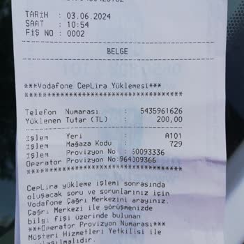 A101 TL Yüklemesi Telefona Gelmedi.
