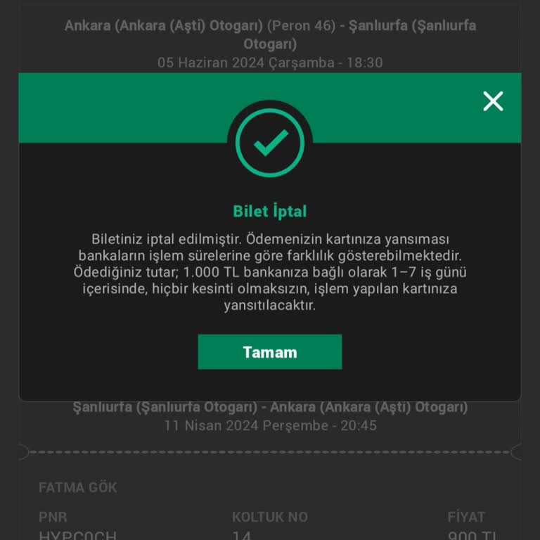 Obilet Biletimi İptal Ettim Ama Param Daha Yatmadı