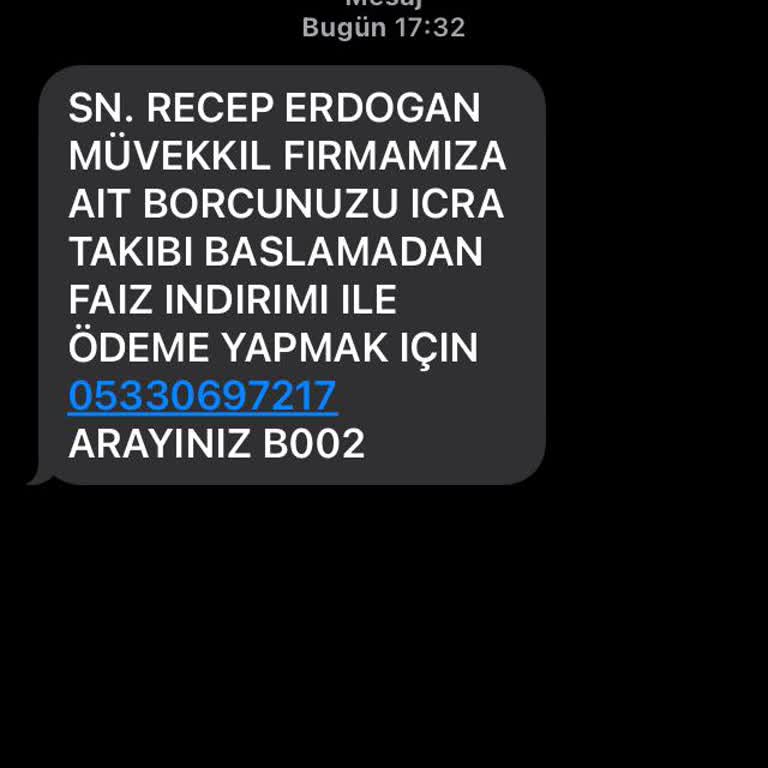 Metka Hukuk Bana Bir SMS Yolladı