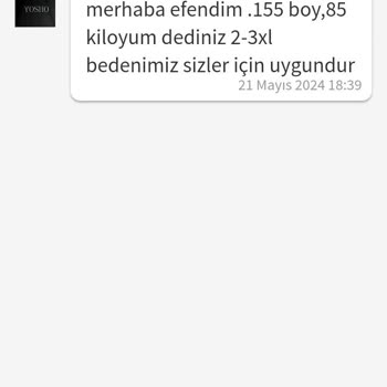Trendyol Yosho Yanlış Beden Ürün Satıyor
