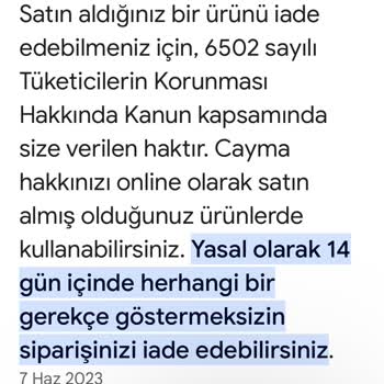 Fashionshopstella İade Hakkı Tanımayan Ve İlgisiz Bir İşletme