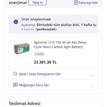 N11 Üzerinden Sipariş Verilen Jel Aküler Gönderilmedi, Maddi Zarar Oluştu