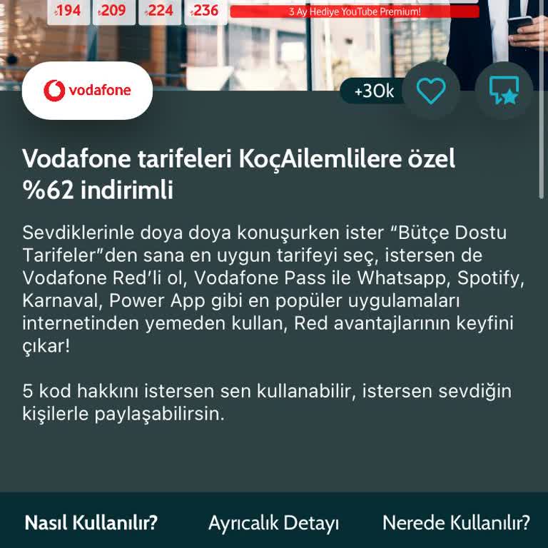 Vodafone KoçAilem İndirimi Kodu Onaylanmıyor!