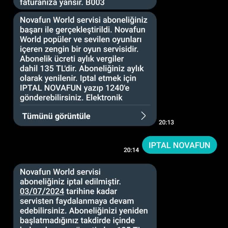 Vodafone Nova Fun 1240 135 Ücret