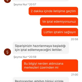 Migros Yemek Sipariş İptal Edilemiyor
