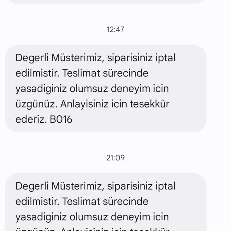 Pınar Su Sipariş İptalleri İle Mağduriyet Yaşadım