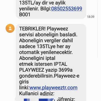 Playweez Abonelik İptal İade Talebi