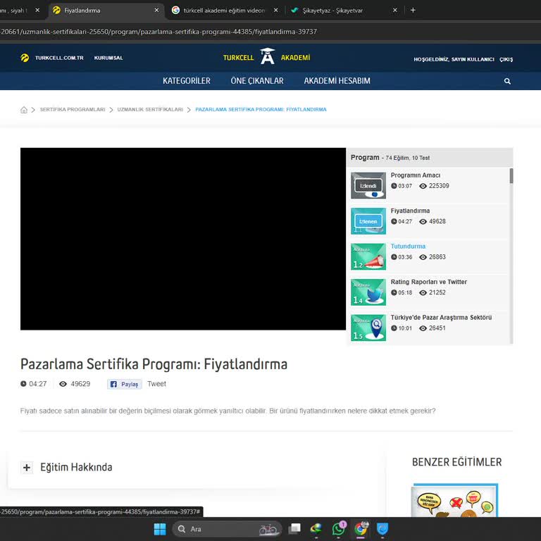 Turkcell Akademi Pazarlama Eğitimi, Eğitim Videolarım Açılmıyor