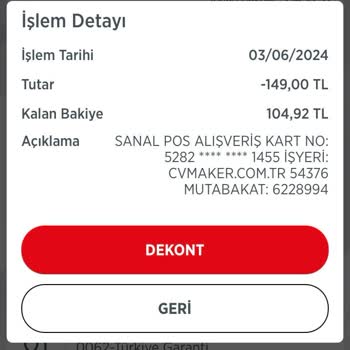CV Maker Bilgi Dışı Para Çekimi!