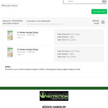 Herbalci.com Sipariş Sonrası İletişim Ve Teslimat Sorunu