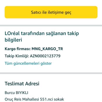 Loreal Paris Amazon Üzerinden Verilen Siparişim Teslim Edilmedi