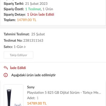 Trendyol Tamir İçin Gönderdiğim Ürün İçin Ücret İadesi Verdi. Şikayet