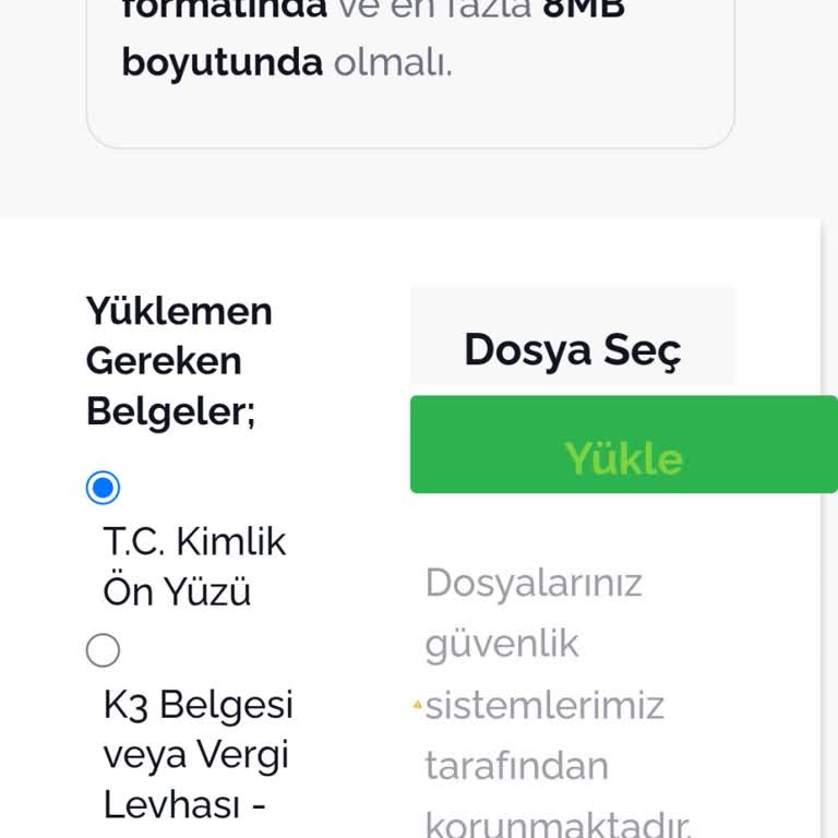 Armut Uygulamasına Belge Yükleyemiyorum