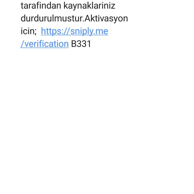 Ekinsiteynt Kaynaklarımın Durdurulduğunu Bildiren SMS