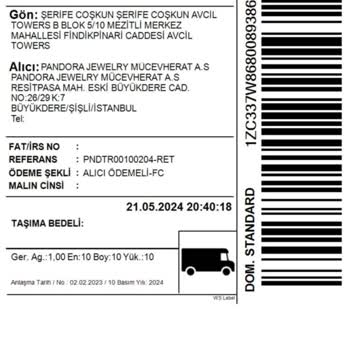 Pandora Mücevher Pandora Açılmamış Kargoyu İade Almıyor