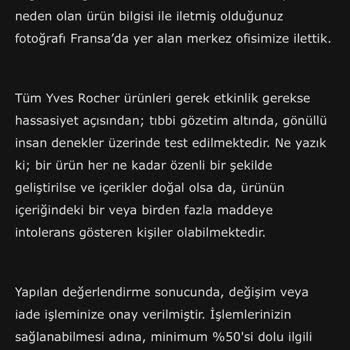 Yves Rocher Ürünleri Alerjik Reaksiyon Yaptı