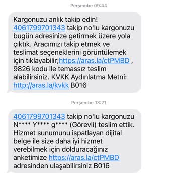 Aras Kargo Kargomu Yok Etti