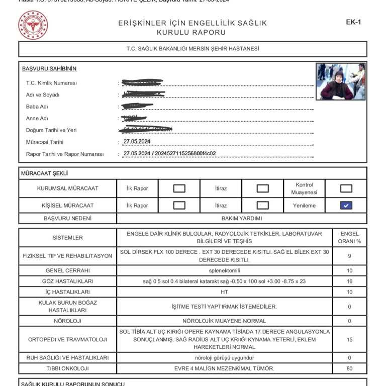Mersin Şehir Hastanesi Sağlık Kurullu Hasta Mağduriyeti