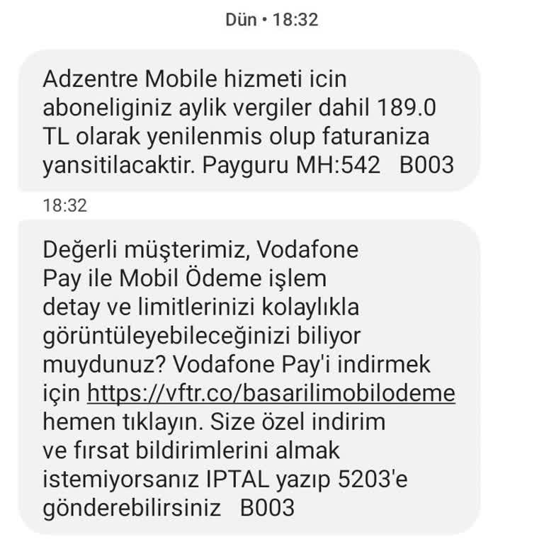 Payguru Mobil Abonelik İptalini Talep Ediyorum