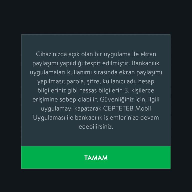 CepteTeb Uygulaması Ekran Paylaşımı Hatası