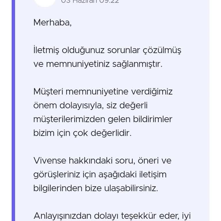 Vivense Çözüm Üretmeyen Firma