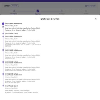 N11 Sipariş İptal Reddi