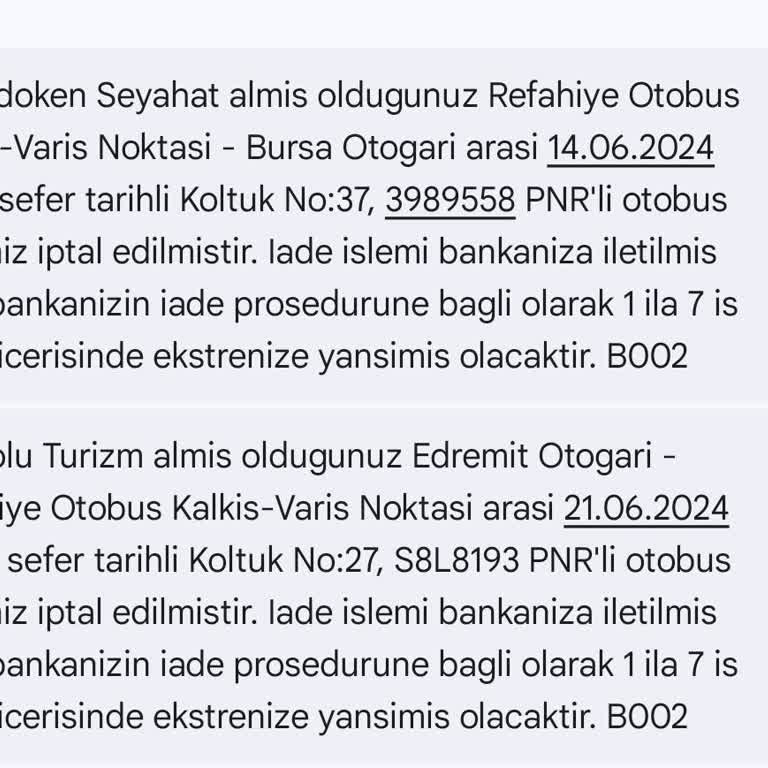 Obilet Ücret İadesi Yapmıyor