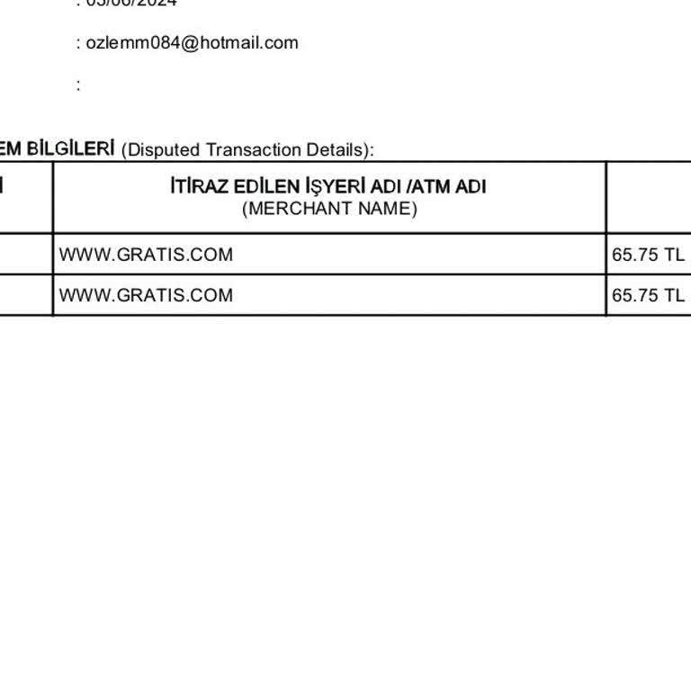 Gratis'ten Hatalı Çekim Ve İade Sorunu