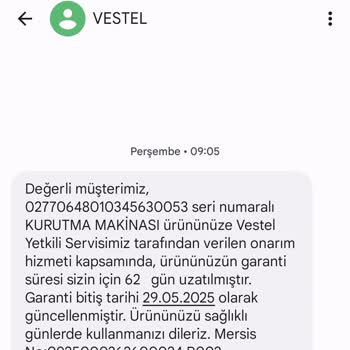 Vestel Kurutmayan Kurutma Makinesi: KM 8601 8 Kg