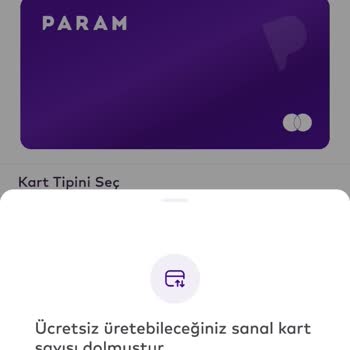 Param. Digital Para Uygulaması Sanal Kartı Ve Hesabı Çalışmıyor