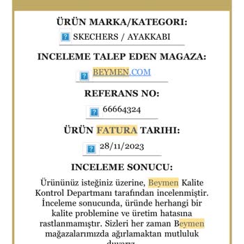 Beymen'den Aldığım Skechers Markalı Ayakkabı Kusuru