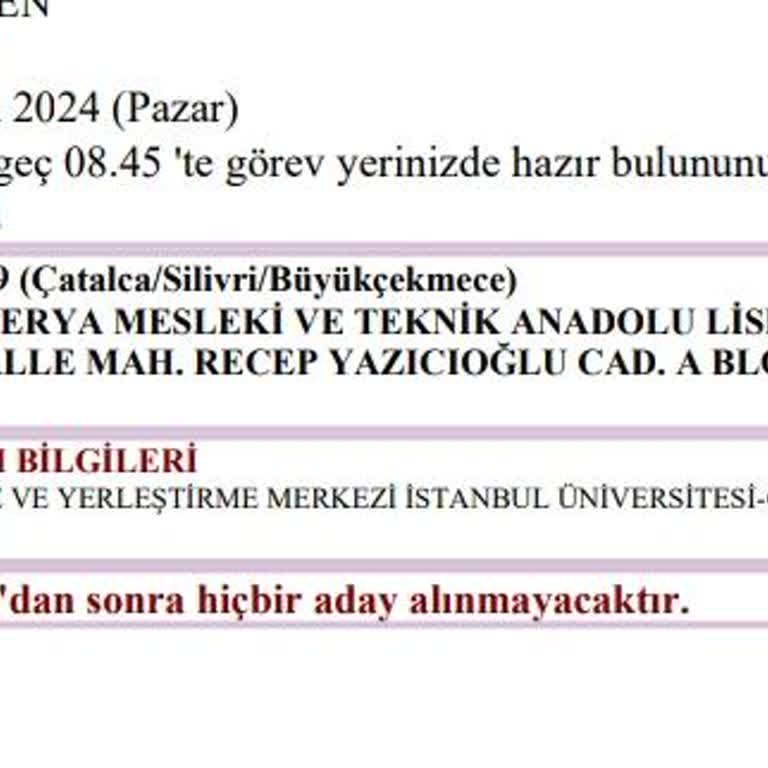 İstanbul Üniversitesi Cerrahpaşa ÖSYM Koordinatörlüğü AYT Sınavı Yer Değişikliği İçin Aramama Rağmen