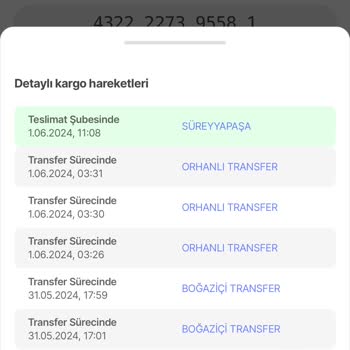 Aras Kargo Süreyyapaşa Şubesi Teslimat Yapmıyor