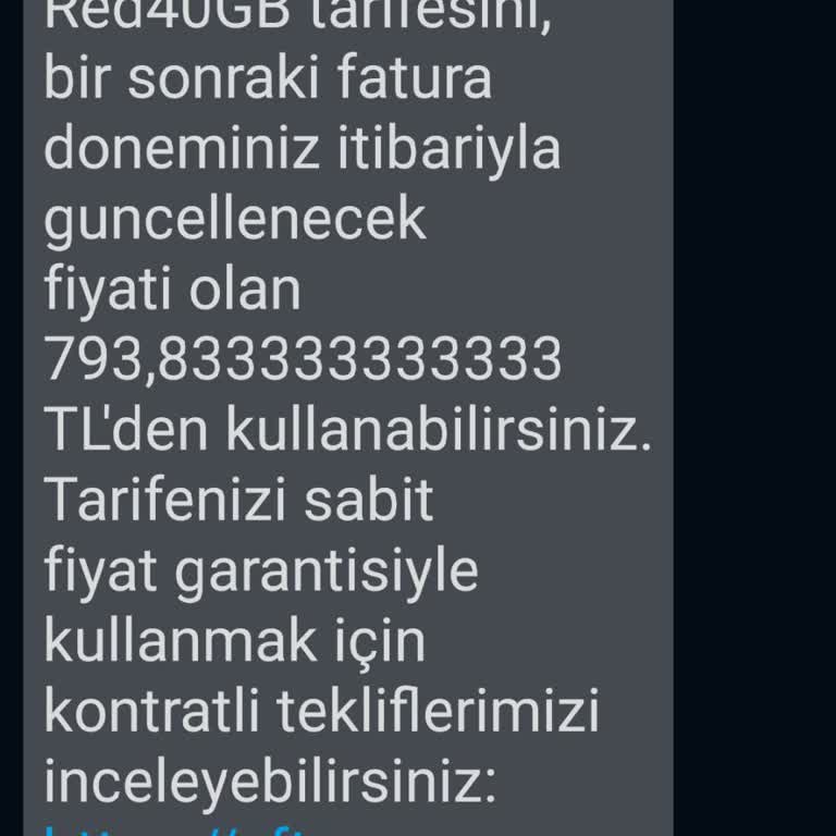 Vodafone Red40 Tarife Ücreti Sorunu