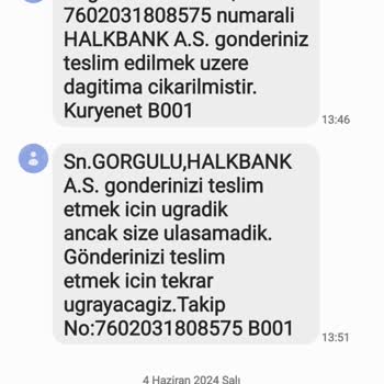 Kuryenet Kredi Kartımın Teslim Edilmemesi