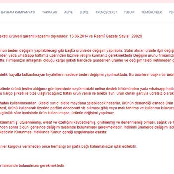 Sademce Sitesi Müşteri Hizmetleri Ve İade Sorunu