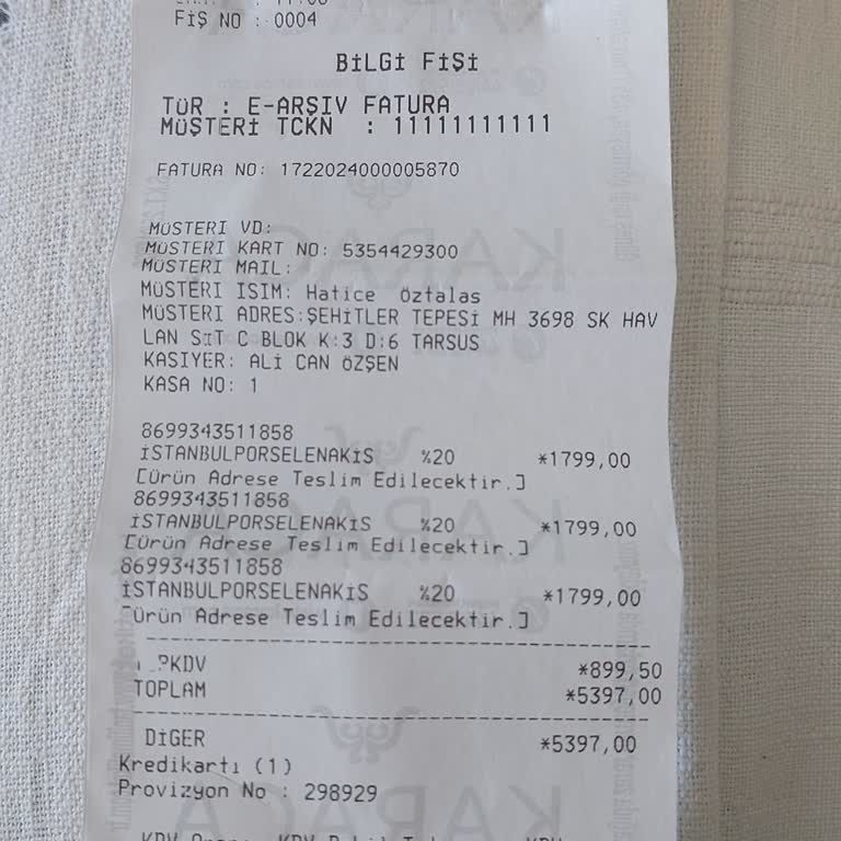 Karaca Züccaciye İstanbul Akis Yemek Takımım Teslim Edilmedi