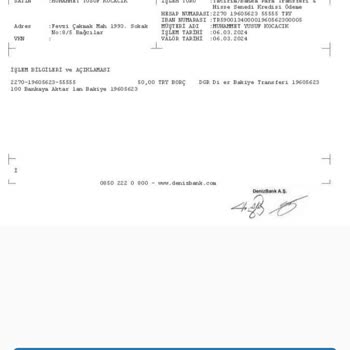 Denizbank Yatırım Hesabı Diğer Bakiye Transferi Adı Altındaki Saçmalık