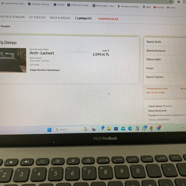 Yataş Gönderilmeyen Ve Hakkında Bilgi Verilmeyen Sipariş