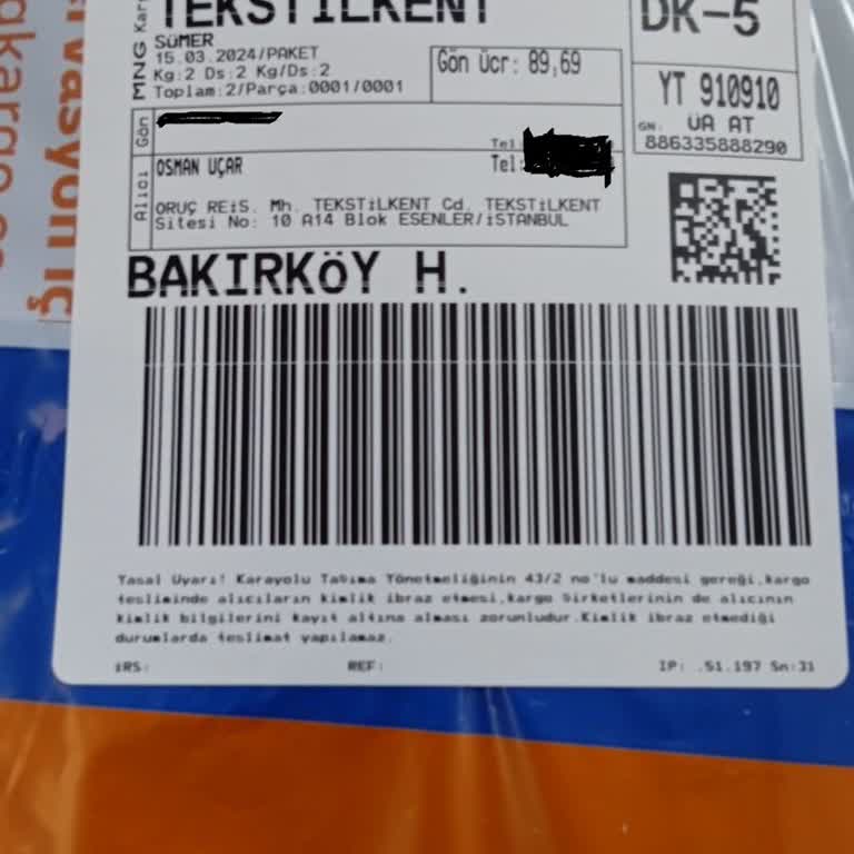 MNG Kargo' Daki İade Olan Kargonun Tarafıma Teslim Edilmemesi