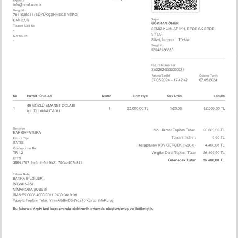 Sr Depo Raf Sistemleri Faturası Kesilen Ama Tarafıma Ulaşmayan Ürün