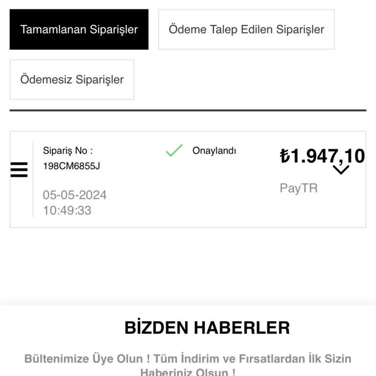 OZSARICAM Siparişimi Göndermeyip Ücret İademi De Yapmıyorlar