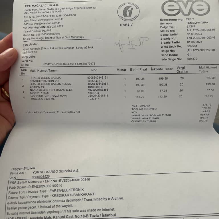 Eve İnternet Alışverişi Yaptım Eksik Ürün Gönderimi